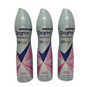 Degree Advanced Antiperspirant Deodorant Spray 3.8 oz Sheer Powder Lot of 3